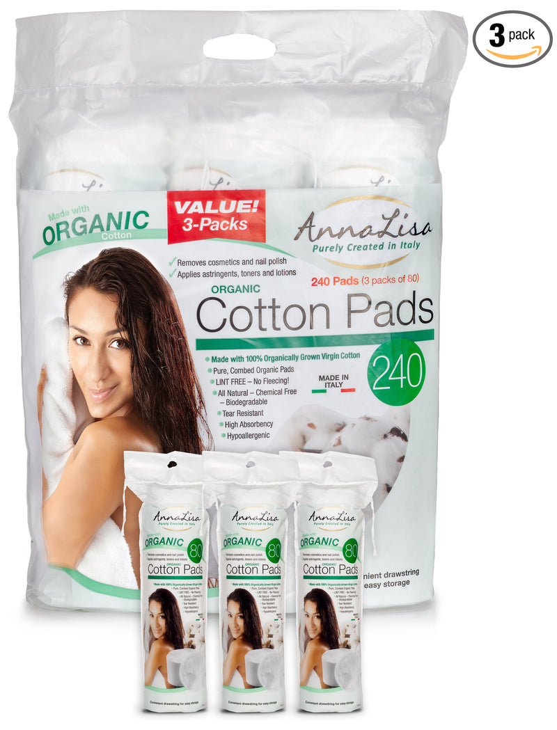 Organic Cotton Pads- 240 count Updated Version – Anna Lisa Cotton